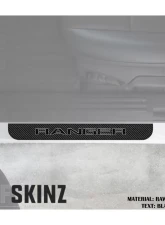 Tufskinz Door Sill Protection Fits 2019-2020 Ford Ranger Real Carbon Fiber(Raw) Front Doors Logo Black W/Gray Outline                                     - RAG004-RCFPT-069-X - Image 2
