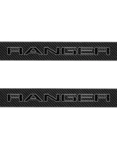 Tufskinz Door Sill Protection Fits 2019-2020 Ford Ranger Real Carbon Fiber(Raw) Front Doors Logo Black W/Gray Outline                                     - RAG004-RCFPT-069-X - Image 2