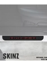 Tufskinz Door Sill Protection Fits 2019-2020 Ford Ranger Raw Carbon Fiber Logo Black W/Red Outline                                     - RAG004-RCFPT-071-X - Image 2