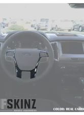 Tufskinz Steering Wheel Accent Fits 2019-2020 Ford Ranger 1 Piece Kit In Real Carbon Fiber(Domed)                                     - RAG008-DCF-G - Image 3