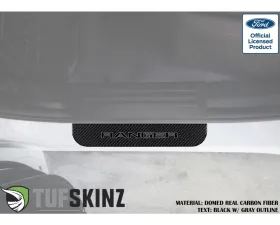 Tufskinz Door Sill Protection Fits 2019-2020 Ford Ranger Real Carbon Fiber(Domed) Rear Doors Logo Black W/Gray Outline