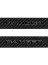 Tufskinz Door Sill Protection Fits 2019-2020 Ford Ranger Real Carbon Fiber(Domed) Rear Doors Logo Black W/Gray Outline                                     - RAG016-DCF-068-G - Image 2