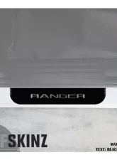 Tufskinz Door Sill Protection Fits 2019-2020 Ford Ranger Black Platinum(Domed) Rear Doors Silver Logo                                     - RAG016-GTO-066-G - Image 2
