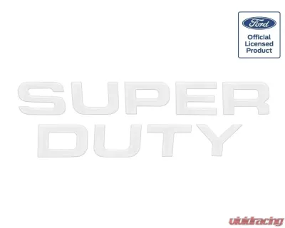 Tufskinz "Super Duty" Hood Letter Inserts Fits 2008-2016 Ford Super Duty 9 Piece Kit In Gloss White - SUP002-WHT-G