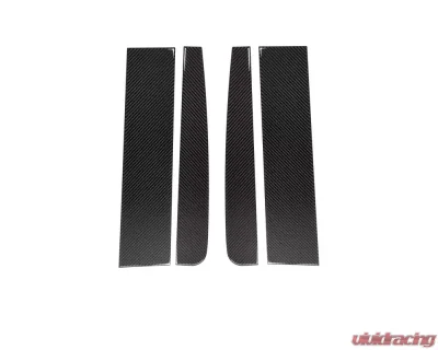 Tufskinz Door Pillar Overlays Fits 2015-2020 Ford F-150 (Regular Cab) Without Key Pad 4 Piece Kit In Domed Carbon Fiber - SUP045-FRD-DCF-G