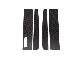 Tufskinz Door Pillar Overlays Fits 2015-2020 Ford F-150 (Regular Cab) With Key Pad 4 Piece Kit In Domed Carbon Fiber