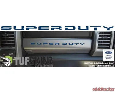 Tufskinz "Super Duty" Glove Box Letter Inserts Fits 2017-2020 Ford Super Duty 10 Piece Kit In Ford Emblem Blue - SUP052-BEF-G