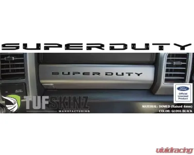 Tufskinz "Super Duty" Glove Box Letter Inserts Fits 2017-2020 Ford Super Duty 10 Piece Kit In Gloss Black - SUP052-BLK-G