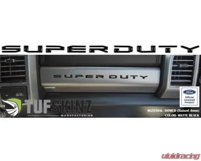 Tufskinz "Super Duty" Glove Box Letter Inserts Fits 2017-2020 Ford Super Duty 10 Piece Kit In Matte Black - SUP052-BLK-M