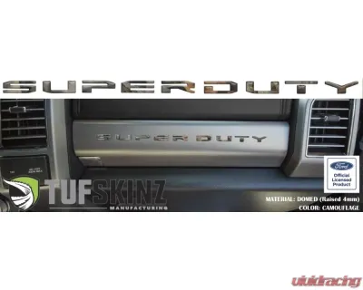 Tufskinz "Super Duty" Glove Box Letter Inserts Fits 2017-2020 Ford Super Duty 10 Piece Kit In Camouflage - SUP052-CAM-M