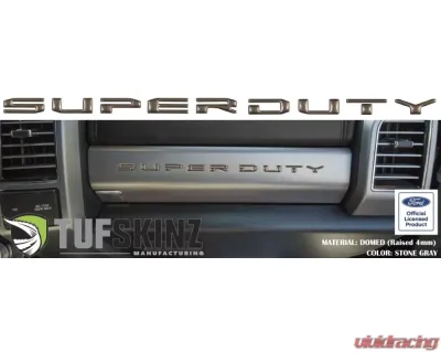 Tufskinz "Super Duty" Glove Box Letter Inserts Fits 2017-2020 Ford Super Duty 10 Piece Kit In Stone Gray - SUP052-CAR--G