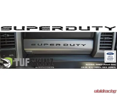 Tufskinz "Super Duty" Glove Box Letter Inserts Fits 2017-2020 Ford Super Duty 10 Piece Kit In Domed Real Carbon Fiber - SUP052-DCF-G