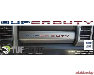 Tufskinz "Super Duty" Glove Box Letter Inserts Fits 2017-2020 Ford Super Duty 10 Piece Kit In American Flag - SUP052-GTO-RWB-G