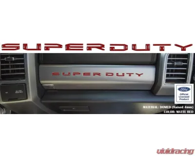 Tufskinz "Super Duty" Glove Box Letter Inserts Fits 2017-2020 Ford Super Duty 10 Piece Kit In Matte Red - SUP052-RED-M