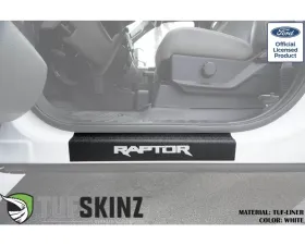 Tufskinz Door Sill Protection Tuf-Liner Series Raptor Logo(White) Front Doors 2 Piece Kit