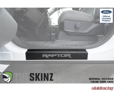 Tufskinz Door Sill Protection Tuf-Liner Series Raptor Logo(Dark Gray) Front Doors 2 Piece Kit - SUP057-FRD-TFLMP-426-X
