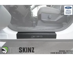 Tufskinz Door Sill Protection Tuf-Liner Series F-150 Logo(Black/White) Front Doors 2 Piece Kit