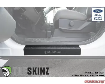 Tufskinz Door Sill Protection Tuf-Liner Series F-150 Logo(Black/White) Front Doors 2 Piece Kit - SUP057-FRD-TFLMP-429-X