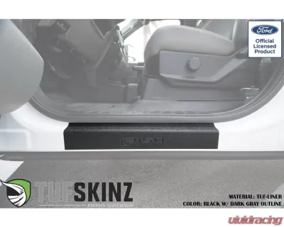 Tufskinz Door Sill Protection Tuf-Liner Series F-150 Logo(Black/Dark Gray) Front Doors 2 Piece Kit - SUP057-FRD-TFLMP-430-X
