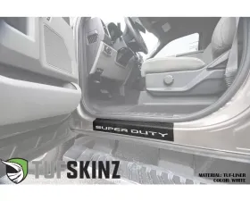 Tufskinz Door Sill Protection Tuf-Liner Series Super Duty Logo(White) Front Doors 2 Piece Kit