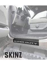 Tufskinz Door Sill Protection Tuf-Liner Series Super Duty Logo(White) Front Doors 2 Piece Kit                                     - SUP057-TFLMP-289-X - Image 2