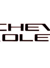 Tufskinz "Chevrolet" Tailgate Letter Inserts Fits 2019-2020 Chevrolet Silverado Silverado HD 7 Piece Kit In Gloss Black/Red Outline                                     - SVD003-RED-025-G - Image 2