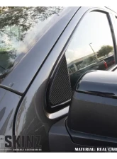 Tufskinz A-Pillar Accent Trim Fits 2019-2020 Chevrolet Silverado HD 2 Piece Kit In Real Carbon Fiber(Domed)                                     - SVD006-DCF-G - Image 2