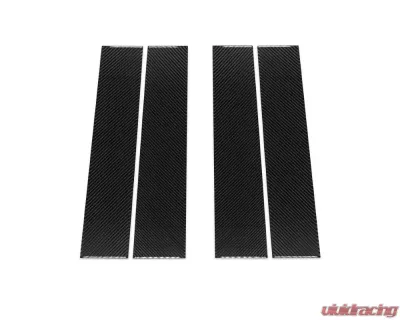 Tufskinz B-Pillar Accent Trim Fits 2019-2020 Chevrolet Silverado HD 4 Piece Kit In Real Carbon Fiber(Domed) - SVD007-DCF-G