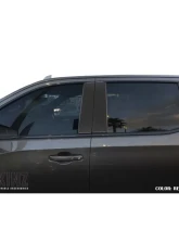 Tufskinz B-Pillar Accent Trim Fits 2019-2020 Chevrolet Silverado HD 4 Piece Kit In Real Carbon Fiber(Domed)                                     - SVD007-DCF-G - Image 3