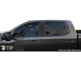 Tufskinz B-Pillar Accent Trim Fits 2019-2020 Chevrolet Silverado 4 Piece Kit In Real Carbon Fiber(Domed)