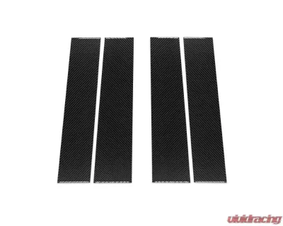 Tufskinz B-Pillar Accent Trim Fits 2019-2020 Chevrolet Silverado 4 Piece Kit In Real Carbon Fiber(Domed) - SVD010-DCF-G