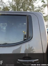 Tufskinz C-Pillar Accent Trim Fits 2019-2020 Chevrolet Silverado (Crew Cab High Country + Ltz) 2 Piece Kit In Real Carbon Fiber(Domed)                                     - SVD013-DCF-G - Image 2