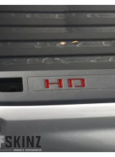 Tufskinz "HD" Bed Rail Letter Inserts Fits 2019-2020 Chevrolet Silverado HD 4 Piece Kit In Gloss Red                                     - SVD014-RED-G - Image 3