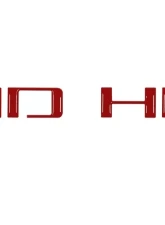 Tufskinz "HD" Bed Rail Letter Inserts Fits 2019-2020 Chevrolet Silverado HD 4 Piece Kit In Gloss Red                                     - SVD014-RED-G - Image 2