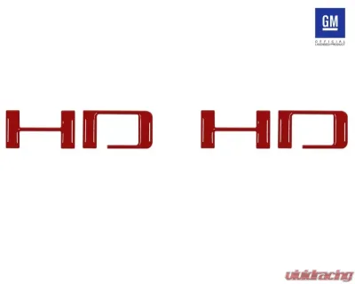 Tufskinz "HD" Bed Rail Letter Inserts Fits 2019-2020 Chevrolet Silverado HD 4 Piece Kit In Gloss Red - SVD014-RED-G