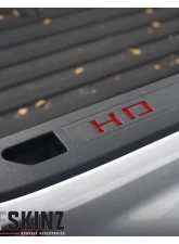 Tufskinz "HD" Bed Rail Letter Inserts Fits 2019-2020 Chevrolet Silverado HD 4 Piece Kit In Gloss Red                                     - SVD014-RED-G - Image 3