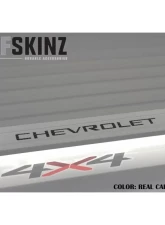 Tufskinz "Chevrolet" Bed Rail Letter Inserts(Pair) Fits 2019-2020 Chevrolet Silverado 14 Piece Kit In Real Carbon Fiber(Raw)                                     - SVD016-RCF-X - Image 3
