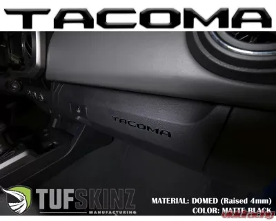 Tufskinz "Tacoma" Glove Box Letter Inserts Fits 2016-2020 Toyota Tacoma 6 Piece Kit In Matte Black - TAC017-BLK-M