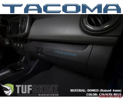 Tufskinz "Tacoma" Glove Box Letter Inserts Fits 2016-2020 Toyota Tacoma 6 Piece Kit In Cavalry Blue - TAC017-CYB-G