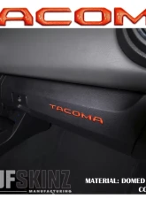 Tufskinz "Tacoma" Glove Box Letter Inserts Fits 2016-2020 Toyota Tacoma 6 Piece Kit In Inferno Orange                                     - TAC017-FNO-G - Image 2