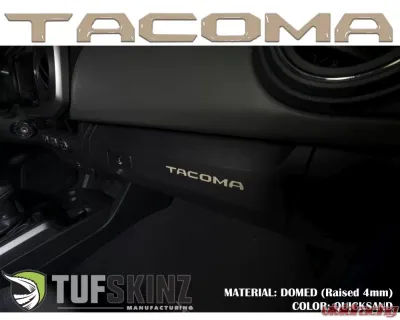 Tufskinz "Tacoma" Glove Box Letter Inserts Fits 2016-2020 Toyota Tacoma 6 Piece Kit In Quicksand - CLEARANCE - TAC017-GTN-G