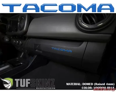 Tufskinz "Tacoma" Glove Box Letter Inserts Fits 2016-2020 Toyota Tacoma 6 Piece Kit In Voodoo Blue - TAC017-VODB-G