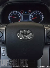 Tufskinz Emblem Inserts For Steering Wheel Fits 2009-2020 Toyota 4Runner 6 Piece Kit In Charcoal Silver                                     - TAC032-RUN-CLG-G - Image 2