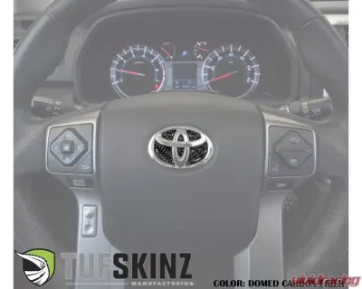 Tufskinz Emblem Inserts For Steering Wheel Fits 2009-2020 Toyota 4Runner 6 Piece Kit In Domed Carbon Fiber - TAC032-RUN-DCF-G