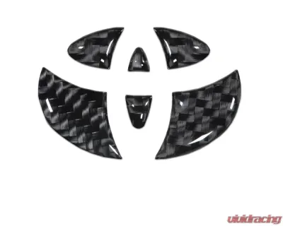 Tufskinz Emblem Inserts For Steering Wheel Fits 2009-2020 Toyota 4Runner 6 Piece Kit In Domed Carbon Fiber - TAC032-RUN-DCF-G