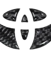 Tufskinz Emblem Inserts For Steering Wheel Fits 2009-2020 Toyota 4Runner 6 Piece Kit In Domed Carbon Fiber                                     - TAC032-RUN-DCF-G - Image 2