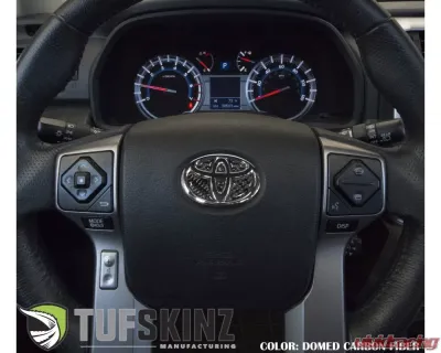 Tufskinz Emblem Inserts For Steering Wheel Fits 2009-2020 Toyota 4Runner 6 Piece Kit In Domed Carbon Fiber - TAC032-RUN-DCF-G