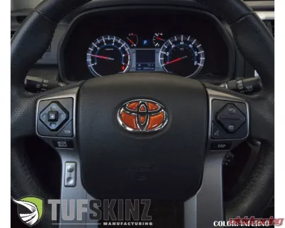 Tufskinz Emblem Inserts For Steering Wheel Fits 2009-2020 Toyota 4Runner 6 Piece Kit In Inferno - TAC032-RUN-FNO-G