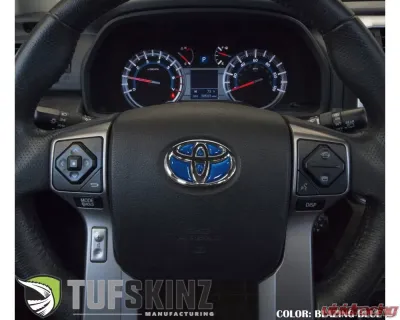 Tufskinz Emblem Inserts For Steering Wheel Fits 2009-2020 Toyota 4Runner 6 Piece Kit In Blazing Blue - TAC032-RUN-GBL-G