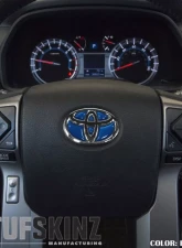 Tufskinz Emblem Inserts For Steering Wheel Fits 2009-2020 Toyota 4Runner 6 Piece Kit In Blazing Blue                                     - TAC032-RUN-GBL-G - Image 2